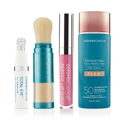 Suzetty's Favorites: Total Eye 3in1 Renewal Therapy, Sunforgettable Total Protection Brush-on Shield SPF 50, Peptide Lip Shine SPF 30, Sunforgettable Total Protection Face Shield Flex SPF 50