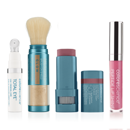 Stocking Stuffer Bundle: Total Eye 3-in-1 Renewal Therapy SPF 35 + Sunforgettable Total Protection Brush-On Shield SPF 50 + Sunforgettable Total Protection Color Balm SPF 50 (any shade) + Peptide Lip Shine SPF 350